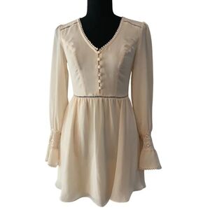 BeBe mini long sleeve dress crochet detail Size 2